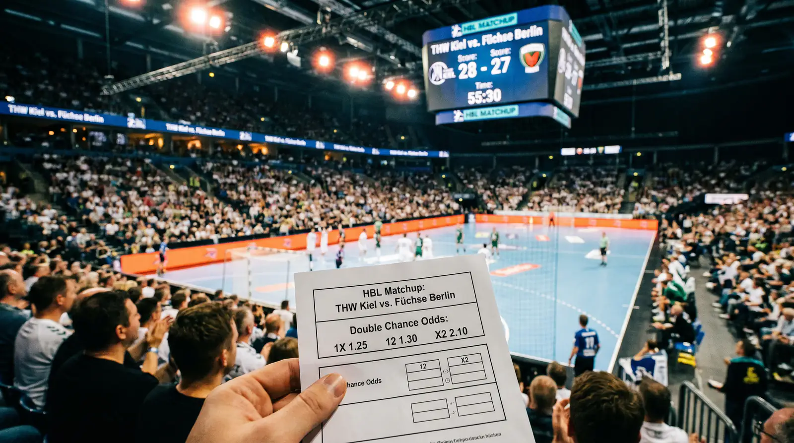 Praxisbeispiel Doppelte Chance X2 in der Handball-Bundesliga bei Auswärtsspiel von THW Kiel