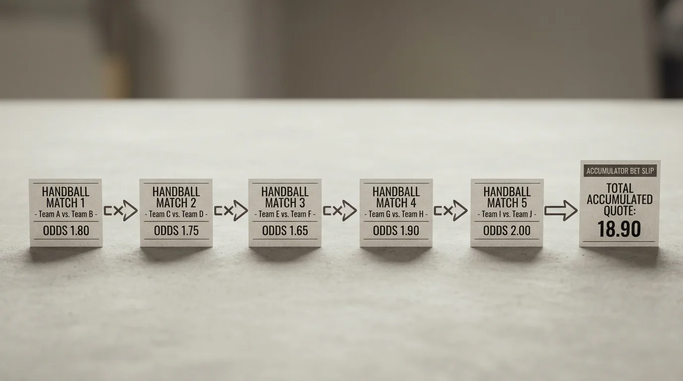 Handball Kombiwette Akkumulator – Quotenmultiplikation und Gewinnwahrscheinlichkeit bei mehreren Einzelwetten