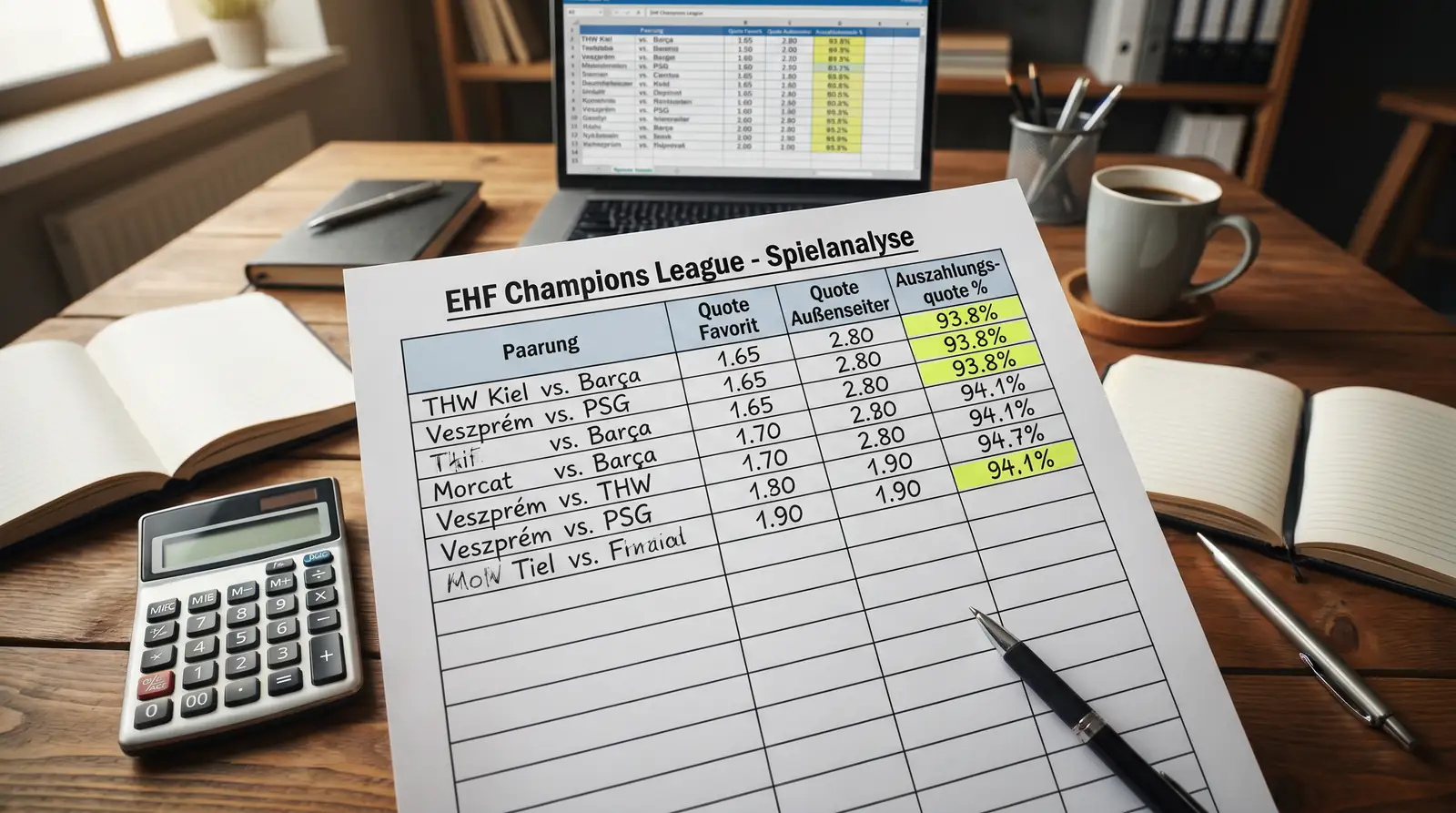 EHF Champions League Handball Wetten – Auszahlungsquoten bis 94,70% und Markttiefe im Gruppenphase und K.o.-Vergleich