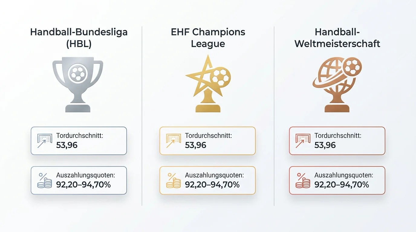Wichtigste Handball-Wettbewerbe für Sportwetter: HBL, EHF Champions League und Handball-WM im Vergleich