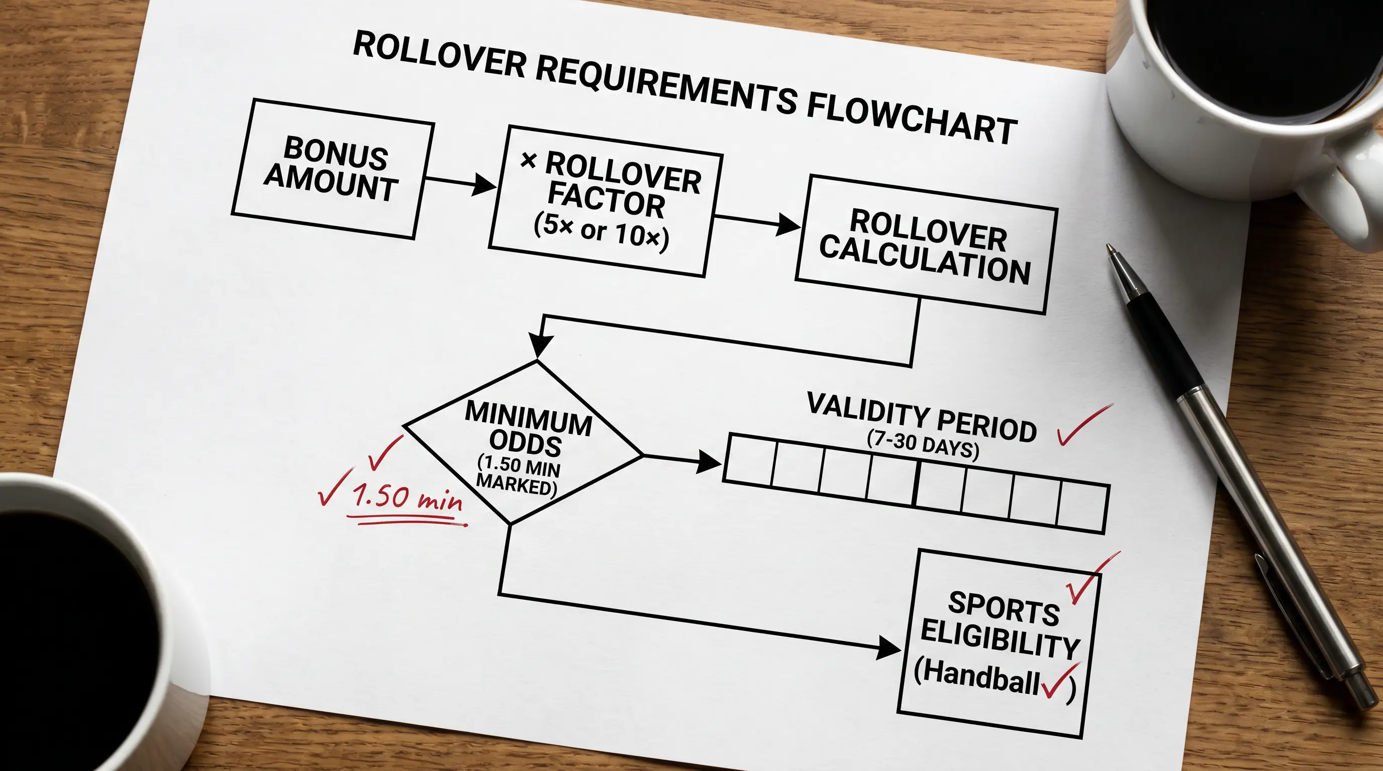 Rollover-Bedingungen bei Handball Wettbonus – Mindestumsatz, Mindestquote und Gültigkeitsfrist erklärt