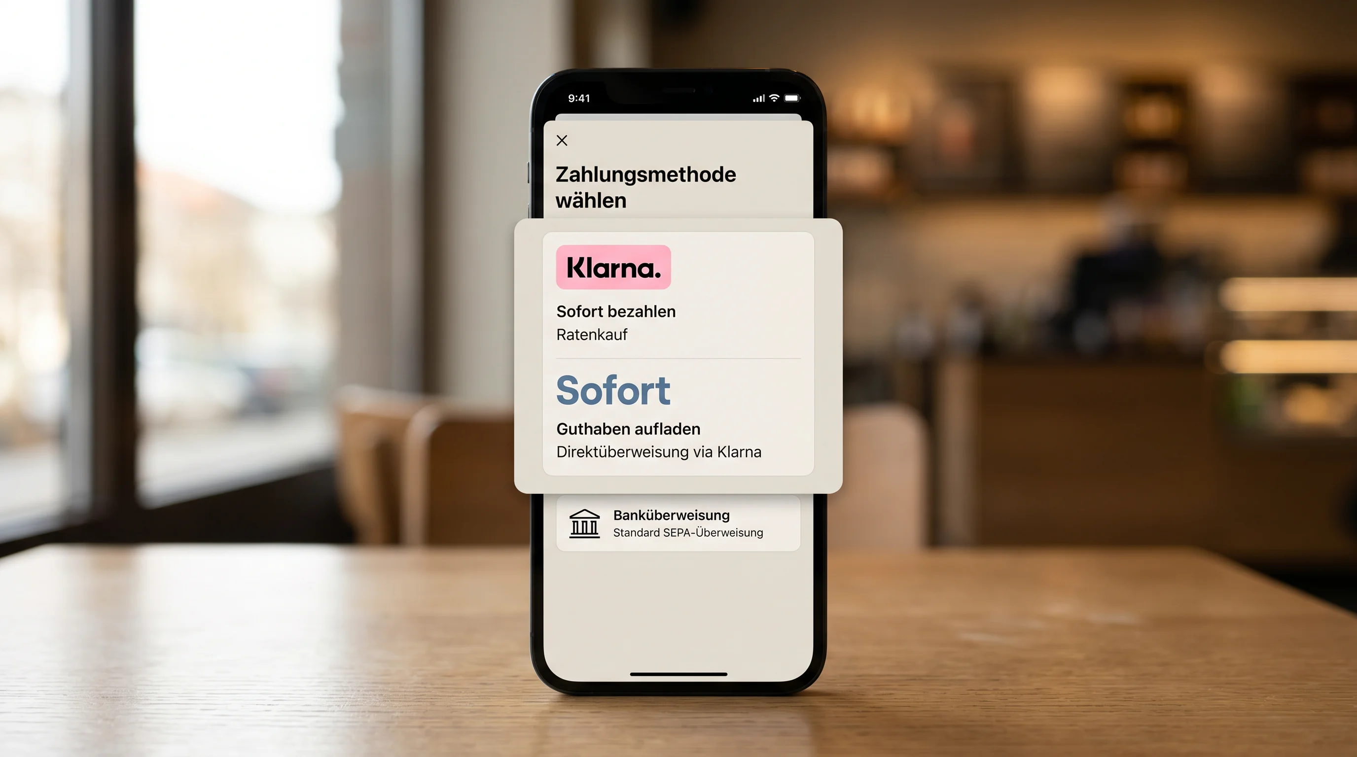 Klarna- und Sofort-Zahlungsoptionen auf der Einzahlungsseite eines GGL-lizenzierten Handball-Wettanbieters