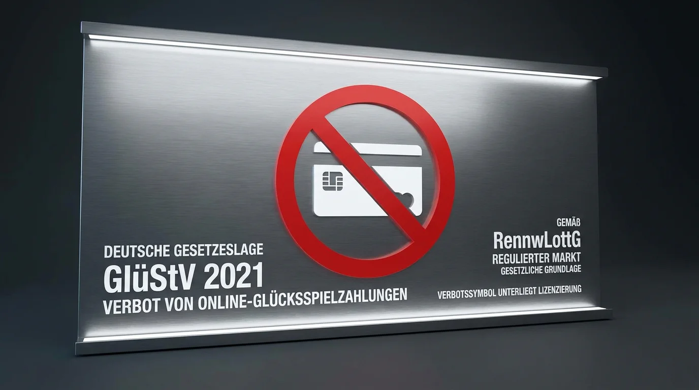 Symbolische Darstellung des gesetzlichen Kreditkartenverbots bei deutschen Sportwettenanbietern unter GlüStV 2021