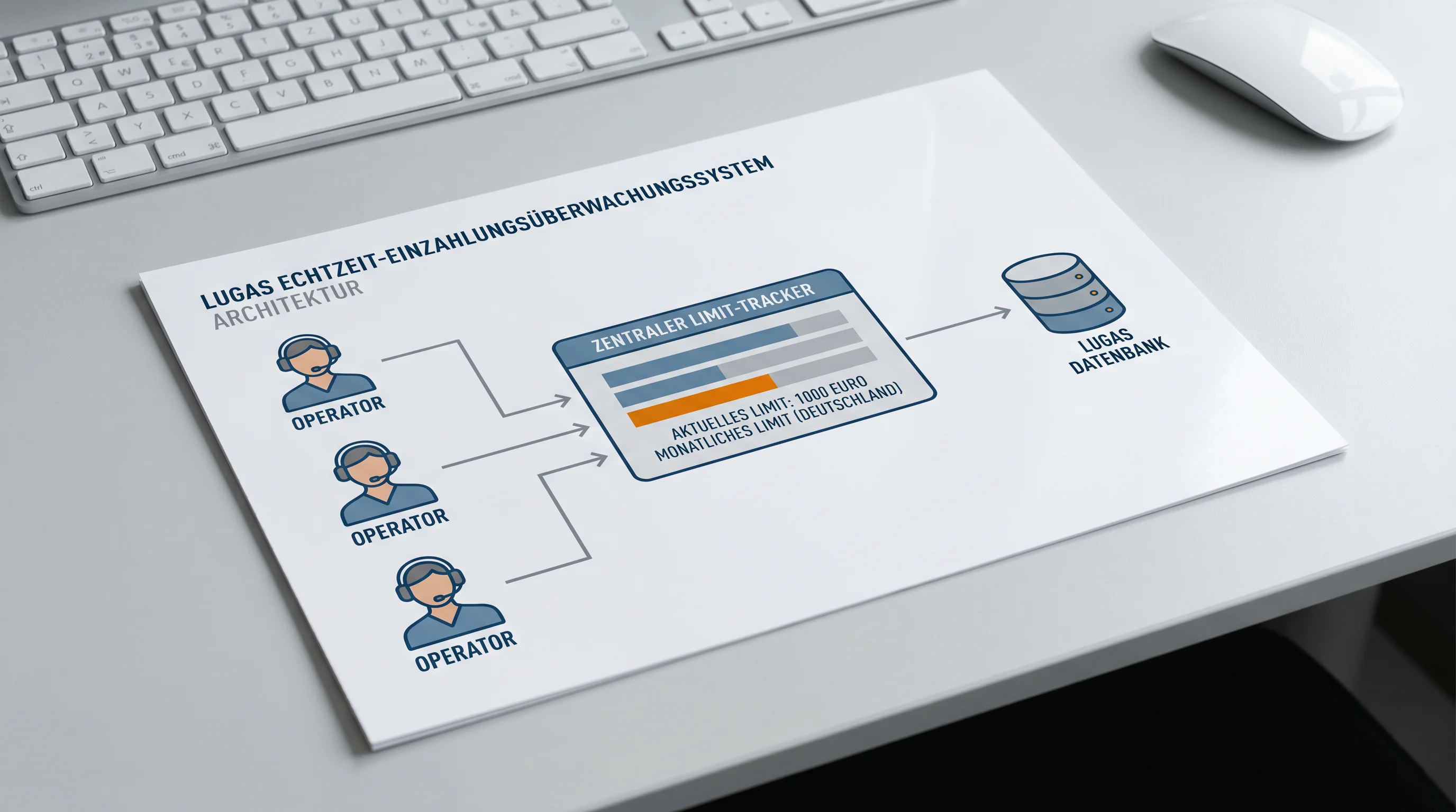 Schematische Darstellung des LUGAS-Echtzeit-Einzahlungsmonitorings bei GGL-lizenzierten Handball-Sportwettenanbietern